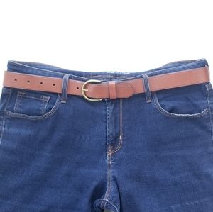 Madewell Italian Leather belt brass ring S